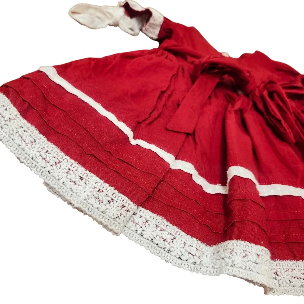 Well Dressed Wolf Girls Red Lawn Party Holiday Tunic‎ Bloomer Set Cotton Xmas 3T